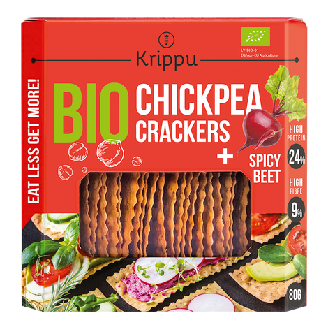 KRAKERSY PROTEINOWE Z CIECIERZYCY PIKANTNE Z BURAKIEM BIO - BioTherapie