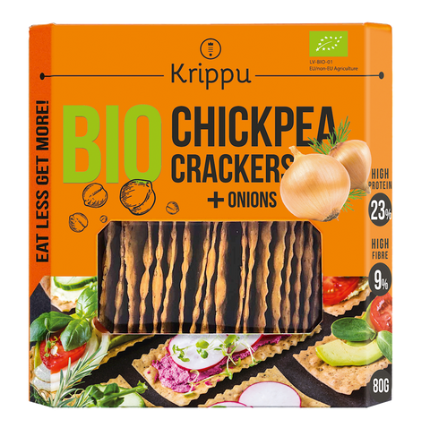 KRAKERSY PROTEINOWE Z CIECIERZYCY Z CEBULĄ BIO - BioTherapie