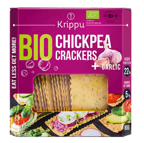 KRAKERSY PROTEINOWE Z CIECIERZYCY Z CZOSNKIEM BIO - BioTherapie