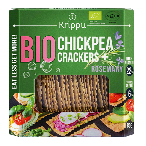 KRAKERSY PROTEINOWE Z CIECIERZYCY Z ROZMARYNEM BIO - BioTherapie